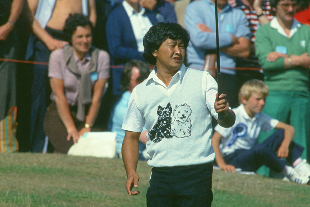 Massy Kuramoto on his way to a tie for fourth at Royal Troon in 1982